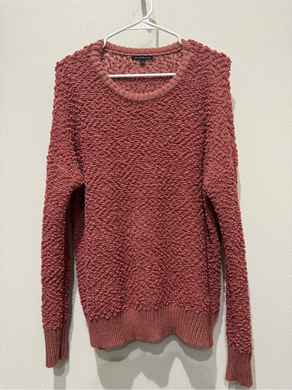 Staccato Dusty Rose Textured Crewneck Sweater